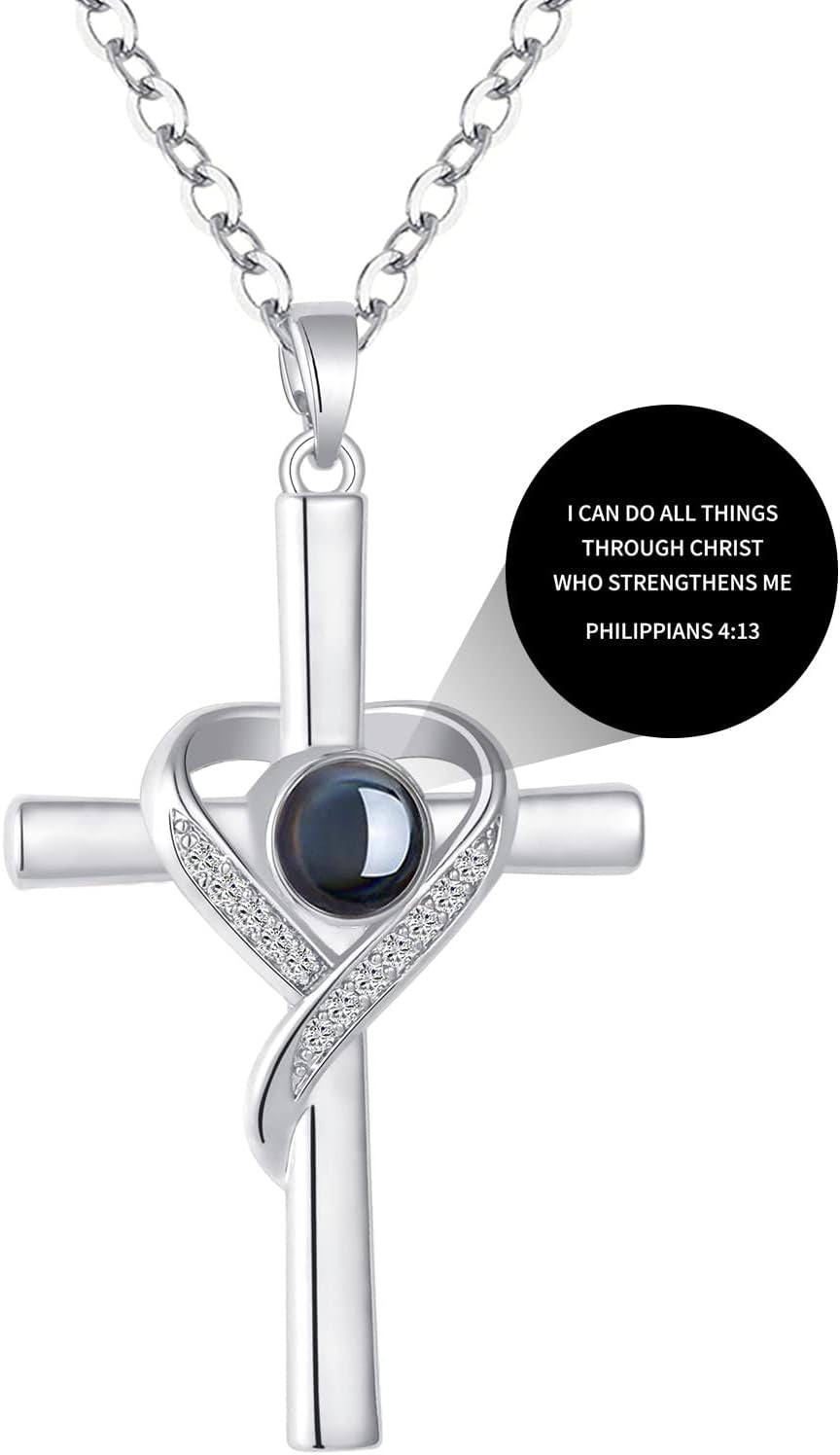 Inspirational Cross Necklace with Bible Verse - Easter Special